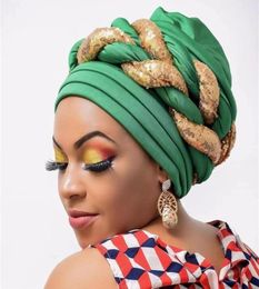 Turbans for Women Pleated Beanie Headwrap African Hat Arab Wrap Muslim Scarf Hijabs Hair Aso Oke Auto Gele Readymade to Wear 220621440691