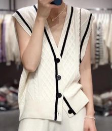 Cashmere Vest Women Cardigan Loose Solid Sleeveless button Autumn Winter Knitted 240228