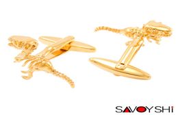 SAVOYSHI 2 Colors Dinosaur Modeling Cufflinks for Mens High Quality Novelty Animal Cuff Link Fashion Brand Men Jewelry Design5280721