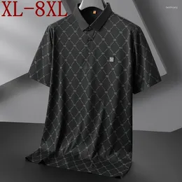 Men's Polos 8XL 7XL 6XL 2024 Summer High End Luxury Shirts For Men Short Sleeve Lapel Mens Polo Shirt Fashion Loose T-shirt Man Tops