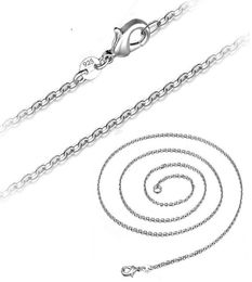 100PCS 925 Sterling Silver 1MM Rolo Chain Necklace For Women Men Jewelry 40cm 45cm 50cm 55cm 60cm long Chain Fit Pendant 5 Sizes C9358293