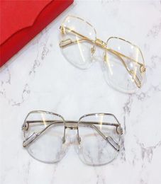 New fashion optical glasses K gold half frame retro modern business style 0114 unisex can be used for prescription glasses5994925