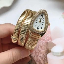 Wristwatches Serpentine Quartz Women Watch Bracelet Stainless Steel Fashion Gold Ladies Watches Clock High-quality Luxury Wristwatch