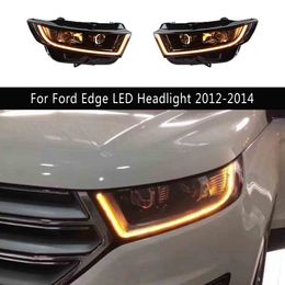 Car Accessories Daytime Running Light Streamer Turn Signal For Ford Edge LED Headlight Assembly 12-14 Front Lamp Headlights