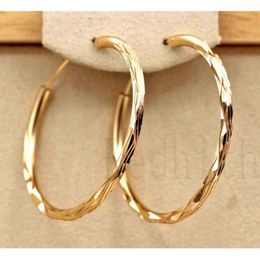 Hoop & Huggie Trendy Large Earrings For Women Gold Filled Geometry Concave And Convex Pageant Fashion Jewelry230l