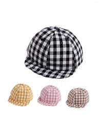 Hats Unisex Baby's Soft Cap Simple And Cute Lattice Wind Sun Protection Plaid Peaked Hat For 1-4 Y Toddlers