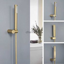 Bathroom Shower Heads Brushed Gold Hand Handhold Water Saving Head Round Square Wall Mount Holder Hose Bath Sprayer YQ240228