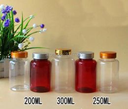 Bottles 50pcs/lot 200ml250ml300ml Clear/brown Pet Plastic Medicine Capsule/pill/tablet Refillable Bottle, Empty Medicine Liquid Storage