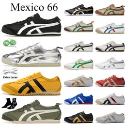 Designer casual shoes onitsukass tiger mexico 66 athletic trainer men women sports outdoor jogging sneakers white Black Silver Mantle Green Cream luxury trainers