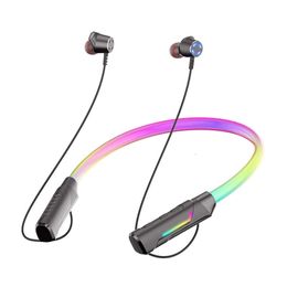 Communications Lighting Bluetooth 5.0 Headphone Hanging Neckband Wireless Headset Intelligent Calling for Apple Xiaomi Huawei Universal