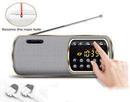 Mini Portable Radio Handheld Digital FM USB TF MP3 Player Speaker LED Display Time flashlight radio set for Elderly the aged old p9355640