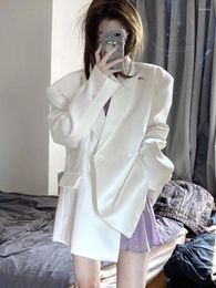 Women's Suits UNXX Fashion White High-end Suit Jacket 2024 Spring Korean Style Casual Temperament Silhouette Women