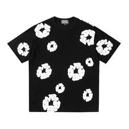 designers new high quality three-dimensional kapok pattern pure cotton loose matching men's and women's T-shirt clothing S-XL YY