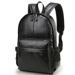 2022Brand Men School Fashion Waterproof Travel Casual Book Bag Male Leather Backpack Purse234M