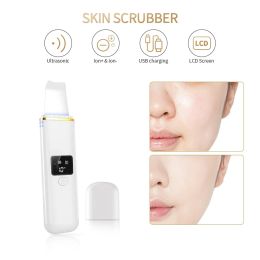 Scrubber Ultrasound Ion Face Spatula Skin Scrubber Pores Deep Cleansing Massager Skin Lifting Blackhead Removal Facial Exfoliating Shovel