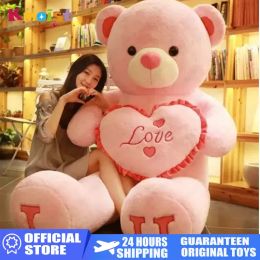 Cushions 100cm Big I LOVE YOU Teddy Bear Plush Toy Lovely Huge Stuffed Soft Bear Doll Lover Bear Kids Valentine's Day Gift For Girlfriend