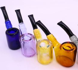 82g Glass Sherlock Pipe Fashion Hand Pipes Mix Colors Glass Pipe Tobacco Pipes Small Bubbler For 9286079