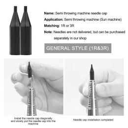 Dresses 500pcs Sterile 1r 2r 3r Generic Needle Cap Permanent Makeup Tip Fit on Golden Rose Sunshine Giant Sun Tattoo Hine