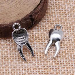 500Pcs lot Antique Silver Alloy Zombie Tooth Charm Pendant For Jewellery Making Earrings Necklace And Bracelet 8x20mm A-197314F