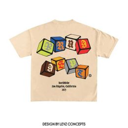 Men's T-Shirts 2023 American Street Retro Personality Fun Letter Printing Short sleeved T-shirt Mens Y2K Harajuku Fashion Couple Casual Loose Top J240228