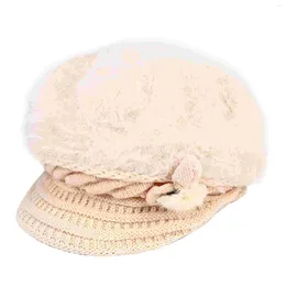 Berets 1pc Knitted Hat Female Fashion Warm Beanie Peaked Headdress