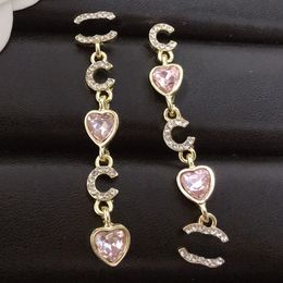 Charm Womens Designer Earrings Crystal Studs Women Brand Letter Earring 925 Silver Plated Wedding Jewellery Pearl Eardrop Party Gifts