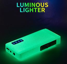 Newest Luminous Gas Lighters Jet Windproof Arc Plasma USB Chargeable Lighter Metal Torch Electric Butane Pipe Cigar Lighter Gift8270515