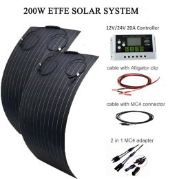 Solar Solar Panel Kit 12V Complete 300W 200W 100W 24V Flexible ETFE PET 1000W Power Battery Charger Energy System For Camping Boat RV
