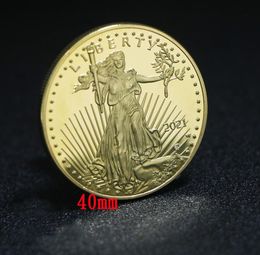 Arts And Crafts 5 Pcs Non Magnetic Dom Eagle Badge Gold Plated 32.6 Mm Commemorative Statue Liberty Collectible Decoration Coin Dhabh
