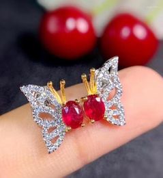 Stud Earrings Female Party Jewelry Ruby Earring 925 Sterling Silver Fahshion Natural And Real7706661