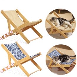 Scratchers Adjustable Sisal Bed for Cats, Climbing Frame, Grinding Claw, Scratching Resistant, Portable Beach Chair, Sleeping House, 4 Gear