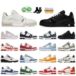 2024 Luxury Fashion Designer Casual Shoes Denim Flowers Brand V Trainers Pink Foam Green White Black Calf Leather Runners Platform Flat Sports Sneakers Size 36-45