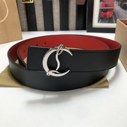 Hight Quality Red sole fashion designer mens belt Luxury womens belt Classic vintage Real cowhide belt 90-125cm durable without wrinkles boutique belt Reversible 24