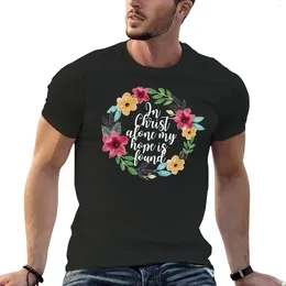 Men's Polos In Christ Alone My Hope Is Found - Watercolour Flower Crown T-Shirt Quick-drying Men T Shirts