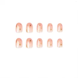 False Nails Clear Pink Shining Artificial Sweet & Charming Reusable For Fashion Girls Nail Decor