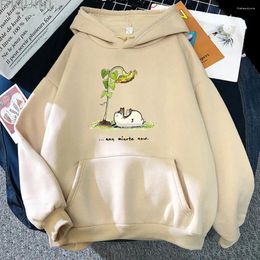 Women's Hoodies Pug Dog Fallen Leaves Sweatshirts Women Fashion Cute/kawaii Printed Autumn Winter Fleece Tops Sweatwear Couple Clothing