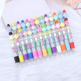 50pcs Wholesale DIY Beadable Ballpoint Pen Four Colours Of Refills Beaded Pens School Office Stationery Excluding Beads
