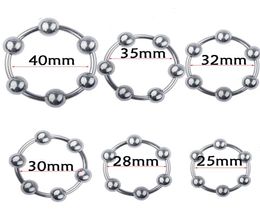 Device Stainless steel Head Glans Ring with 6 Pressure Balls penis Bondage cock ring male sex toy J14546828494