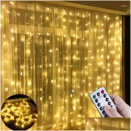 Led Strings Strings Christmas Led Curtain Garland Fairy String Light Usb Remote Control Wedding Party Holiday Decoration For Home Bedr Dhgyb