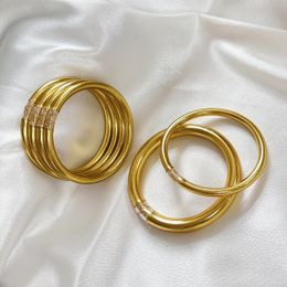 Fashion Luxury Gold Color Bracelet Bangles for Women Foil Shiny Silicone Charm Cuff Bangles Girls Gift Designer Bracelet Jewelry 240219