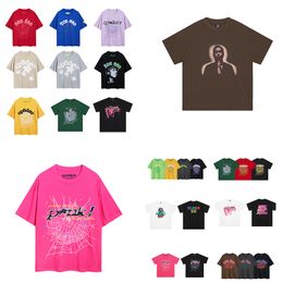 Sp5der Young Thug Men Women Hoodie High Quality shirt Foam Print Spider Web 55555 Graphic Pink Sweatshirts y2k T-shirt Pullovers