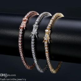 Designer Bracelet diamond tennis bracelets for women Luxury Jewellery gift 3 4 5 6 mm 7 8 inch fashion Zircon Link Chain bangles Men275G