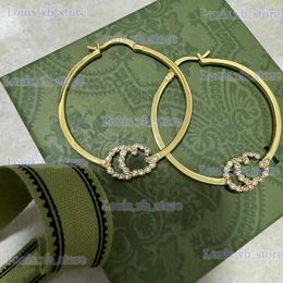 Stud 18k gold letter earrings fashion earrings designer for women brass earrings environmental protection does not hurt the ear Jewellery designer gift T240228