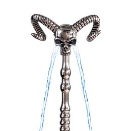 140mm Special design hollow Skull head water flowing metal penis plug stick catheter urethral sound dilators male sex toys 240227