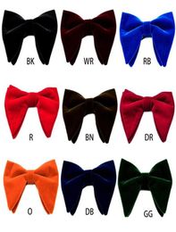 Neck Ties Mens Velvet Vintage Double Layer PreTied Handmade Bow Tie Glitter Solid Color Tuxedo Big Oversized Adjustable Length Ne3947379