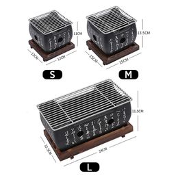 Portable BBQ Grill Korean Japanese Food Carbon Furnace Barbecue Stove Charcoal Cooking Oven Household Outdoor Reusable Box 240223