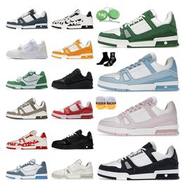 Luxury Low Top Calf Leather Designer Casual Shoes Denim Brand Flowers V Trainers Women Mens White Black Pink Red Green OG Original Platform Runners Sports Sneakers