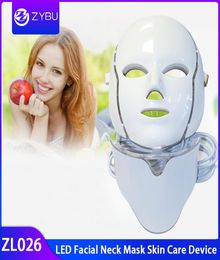 PDT 7 LED Light Therapy Face Beauty Machine LED Facial Neck Mask With Microcurrent for Skin Whitening Device8930227