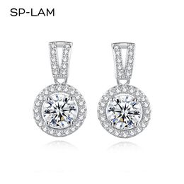 Drop Earrings 925 Silver Women Luxury Real GRA I Ct Bridal Wedding Engagement Earing Fine Jewellery 240227