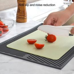 Table Mats Anti-slip Kitchen Sink Mat Waterproof Heat-resistant Silicone Drain Non-slip Protective For Bowl